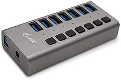 i-tec USB 3.0 Charging HUB 7port + Power Adapter 36 W - Cargador (Interior, Corriente alterna, Gris)