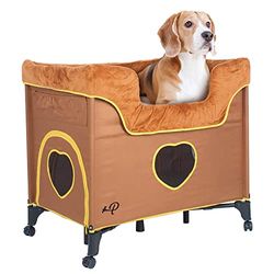 PETIQUE Cama para animais de estimação, poliéster, castanho, 99 x 57 x 85 cm (L x W x A)
