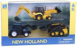 NEWRAY – Estuche Miniature New Holland – Tractor T8, Mini Cargadora L230 y Tractopala B110C – Colección, Juegos y Juguetes – Die Cast – para niños de 8 años y más