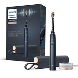 Philips Sonicare Power Spazzolino elettrico 9900 Prestige con SenseIQ, adatta, cura, app Sonicare AI alimentata, custodia da viaggio USB e supporto di ricarica, spina UK 2 pin, blu notte, HX9992/12, 506 g