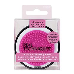 Real Techniques Brush Cleansing Balm and Cleaning Mat, Mess-Free Brush Cleaner to Remove Makeup Residue, Easy Swirl & Rinse, Use with Cleansing Gel for Deep Clean, 1 Count