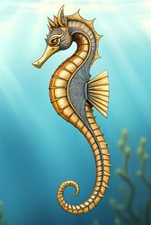 Abstract Seahorse Design in Aquatic Landscape Journal: a GRAPH notebook for self-expression