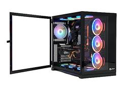 Talius Zeus/Cronos Gaming-behuizing, zwart, kijkvenster van gehard glas voor en zijdeur, modulaire structuur met twee camera's, USB 3.0
