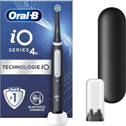 Oral-B iO 4N Bluetooth verbonden zwarte elektrische tandenborstel, 1 borstel, 1 reisetui