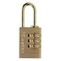 Master Lock 620EURD Hangslot met gepersonaliseerde combinatie, massief aluminium, goudkleurig, 5,6 x 3 x 1,4 cm