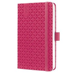 SIGEL J5104 Jolie Weekly Planner 2025, hardcover, 9,5 x 15 cm, 174 Pages, Pink