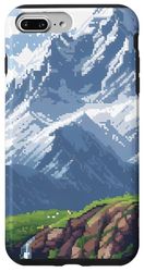 Coque pour iPhone 7 Plus/8 Plus Impression pixellisée Retro Mountain 8 bits