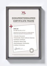 walther Design Picture Frame Steel 21 x 29.7 cm (DIN A4) with PassepArtout, Steel Style Plastic Frame ES130D