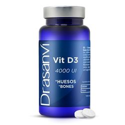 DRASANVI VITAMINA D3 | 4000 U.I Vitamina D | Ayuda a mejorar el estado de ánimo | Asimilación Calcio y Fosforo | Imprescindible en menopausia junto con colageno | 90 comprimidos = 90 días
