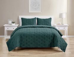 VCNY Home Seigle Feuille occultant Imitation Lin Grommet Window Panel, Sea Glass Green, King 104" X 90"