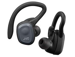 JVC Auriculares Bluetooth HA-ET45T True Wireless, Micrófono y Clip Desmontable. Máxima Adaptabilidad, Agarre y Resistencia. Batería 14h, Color Negro