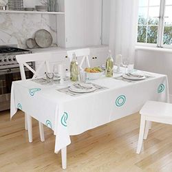 Bonamaison Kitchen Decoration, Tablecloth, Turquoise, White, 140 x 160 Cm - Designed and Manufactured in Turkey