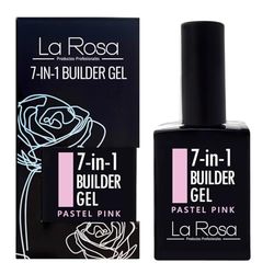 LaRosa GEL ONGLE UV Construction 7 en 1 en Flacon BUILDER GEL Fortifiant 15ml - ROSE PASTEL