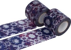 Set 2 cintas adhesivas masking tape washi zwilinge violeta 45mm.x15m.