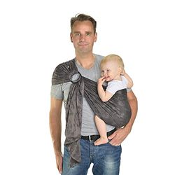 Hoppediz Ring-Sling, Porte-bébé pour les Nouveau-nés et Bébés, Écharpe de portage avec deux anneaux en aluminium, 0-36 mois, 3-20 kg, Chicago