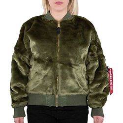 ALPHA INDUSTRIES MA-1 OS Fur Chaqueta, Verde (Sage Green-01), XL para Mujer