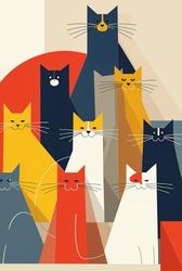 Bauhaus Inspired Cat Pyramid Journal: a GRAPH notebook for self-expression