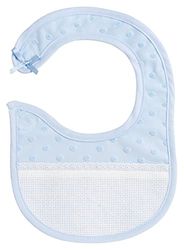 FILET - Gemaakt van zachte stof met 3D-stippeneffect met tas van Aida zeildoek, sluiting met riem, ideaal voor baby's, 100% Made in Italy, kleur lichtblauw en wit