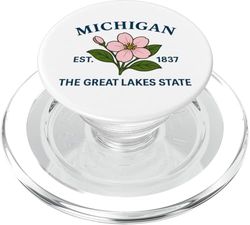 Souvenir del orgullo del lema estatal de los Grandes Lagos de Michigan Flower PopSockets PopGrip para MagSafe