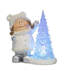 tinsel time LED Christmas Child Decoration, Battery Operated (Colour Changing Tree, Purple)