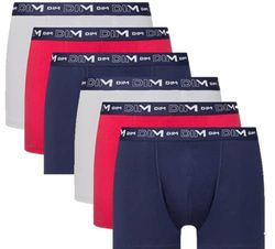 Dim Boxer herr stretch bomull x6, Denimblå/röd topas/stål, L