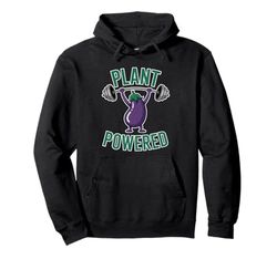 Plant Powered Vegetarian Veganism Eggplant Vegan Bodybuilder Pullover Hoodie