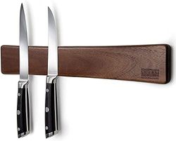 HOSHANHO Magnetic Knife Strips, Magnetic Knife Holder for Wall, Acacia Wood Knife Magnetic Strip Use as Knife Bar, Knife Holder for Kitchen Utensil Organizer, 40cm/16in