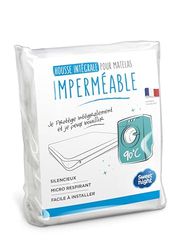 SWEET NIGHT - Full mattress cover 160 x 200 cm | Waterproof and micro breathable mattress protector | Fully protects your mattress | Zip closure | Soft and silent | Washable at 90°C