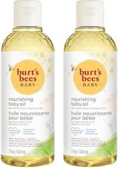 Burt's Bees Baby Oil, Nourishing Baby Moisturiser With Apricot Oil, Paediatrician-Tested, 147.8 ml (Pack of 2)