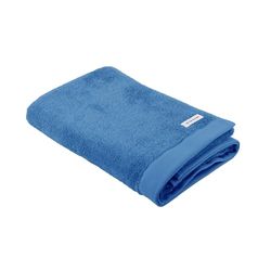 TOM TAILOR Duschtuch, Color Bath Towel Cool Blue, 70x140 cm, 100% Baumwolle/Frottier, mit zwei Aufhängern und Label mit Logo