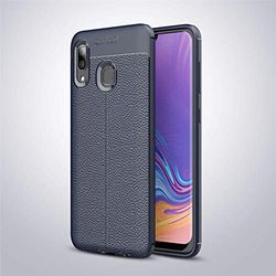 Xyamzhnn Caja del Teléfono A Prueba De Golpes Litchi Textura TPU For La Galaxia A30 St (Color : Navy Blue)