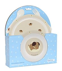 Safta - Borden en bestekset, verpakking, borden, bestek, baby, starthulp, eten, comfortabel en veelzijdig, 22,5 x 5,5 x 26 cm, beige, Beige, Standaard, Casual