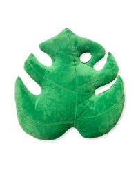 Green Philosophy Co. Almohada de Hojas de Felpa con Acento 3D de Monstera Deliciosa, Almohada para sofá, Sala de Estar, decoración del hogar para Amantes de Las Plantas, Amantes del jardín, Familia y