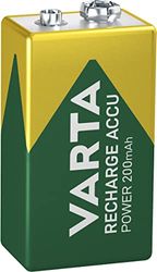 VARTA Rechargeable Ready2Use Pre-Charged 9V Block Battery (9V, 200 mAh), rechargeable without memory effect - ready for immediate use, Pack of 1