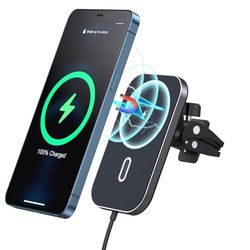 15W Chargeur Induction Voiture Charge Rapide, Chargeur sans Fil Voiture Rotation 360° Support Téléphone Voiture Compatible avec iPhone 16/15/14/13/12/Pro/Pro Max/Mini