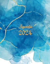 Agenda 2024 Settimanale: Agenda settimanale e mensile Da Gennaio-Dicembre 2024 ,1 Settimana Su 2 Pagine, Calendario e Giorni Festivi, formato A4