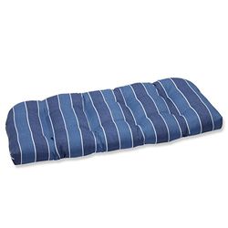 Pillow Perfect Outdoor Wickenburg Wicker Loveseat Cushion, Indigo