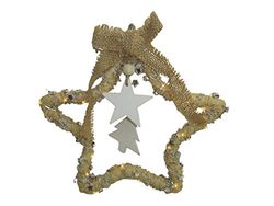 Viscio Trading Home & Christmas Star Garland met LED, Goud, 2,5 x 23 x 26 cm,