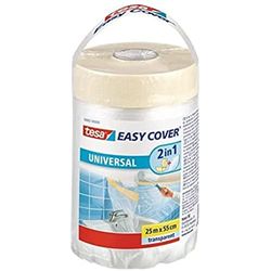 tesa Easy Cover Film universal, capa protetora 2 em 1, com fita adesiva para máscara, 25 m x 55 cm