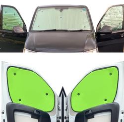 Window Blind Kit Compatible With Iveco Daily (Years 2014-Date) (Front Set) With Backing Colour in Flourescent Yellow, Reversible