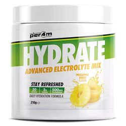 Per4m Hydration Electrolyte Mix Anillos de Piña 210g – Mezcla de electrolitos sabor anillos de piña para hidratación y reposición.