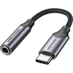 Adaptateur - Adaptateur audio jack 3,5 mm vers USB C, 0,10 m, gris, idéal pour connecter des appareils audio.*