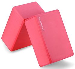 Signature Fitness BalanceFrom GoYoga - Conjunto de 2 blocos de ioga de alta densidade, 9 x 6 x 4 polegadas cada [versão mais recente], unissexo, vermelho