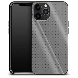 caseable Apple iPhone 12 Pro Max luxe glazen telefoonhoes - schokabsorberend & krasbestendig oppervlak - kleurrijk design - Dot Grid Grey