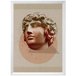 Arterby's® - Premium Poster Quadro Cornice Tela Canvas Dipinto Mood -Illustrazione Sculture Pop Art Minimal - Made in Italy - HD Tela con Cornice Decorativa Bianca 50x70 cm A0024 D0010