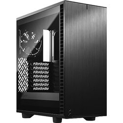 Fractal Design Define 7 Compact Black Brushed Aluminum/Steel ATX Compact Silent Tempered Glass Window Mid Tower Computer Case, (FD-C-DEF7C-03)