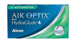 Air Optix plus HydraGlyde for Astigmatism Lentes de contacto tóricas de reemplazo mensual, Pack de 6, R 8.7 mm, D 14.5 mm, cilindro -2.25, eje 10, +3.75 Diopt