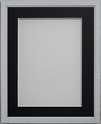 Frame Company Drayton Range 9 x 7 inch Grey Picture Photo Frame with Black Mount For Image Size 8 x 6 inch