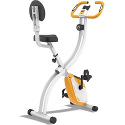 Ultrasport F-Bike Cyclette da Casa Pieghevole I Cyclette Pieghevole da Casa fino a 130 KG con Sella Extra Confortevole e LCD Display, Cyclette da Camera (Arancione-Bianco)