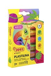 Jovi - Plasticine koffer, 6 repen van 15 gram, multicolor neon assortiment, glutenvrij (90/6F)